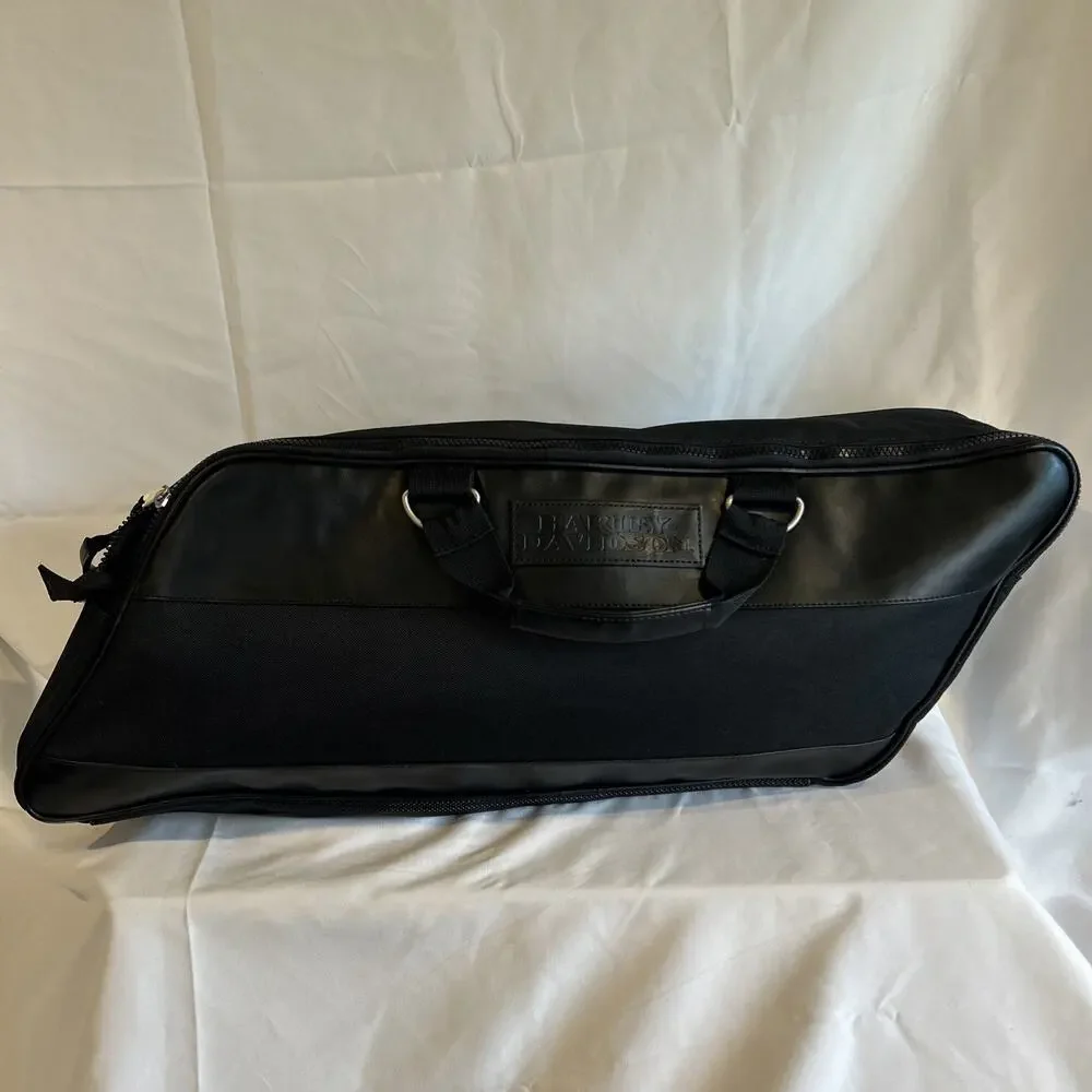 Harley SaddleBag Luggage Bag Double Zipper and Double Handle Black